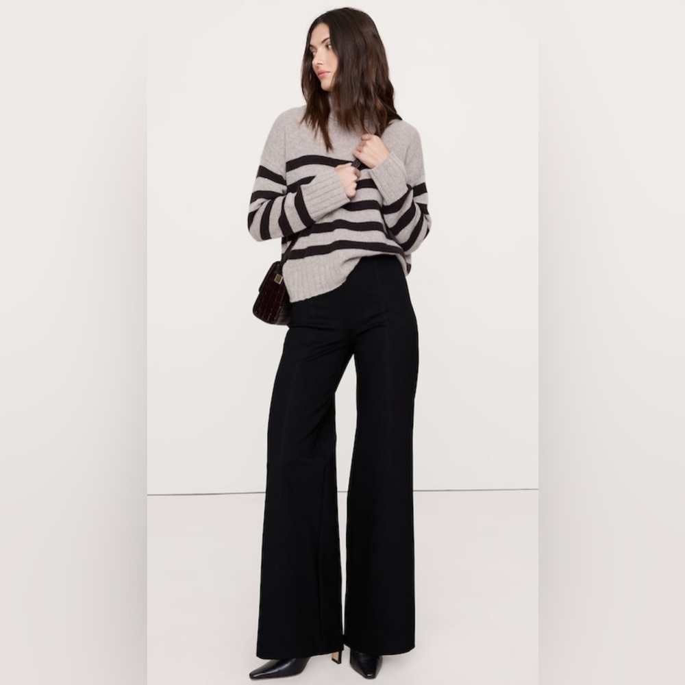 BANANA REPUBLIC HIGH-RISE WIDE-LEG EVERYWHERE PONTE PULL-ON PANT